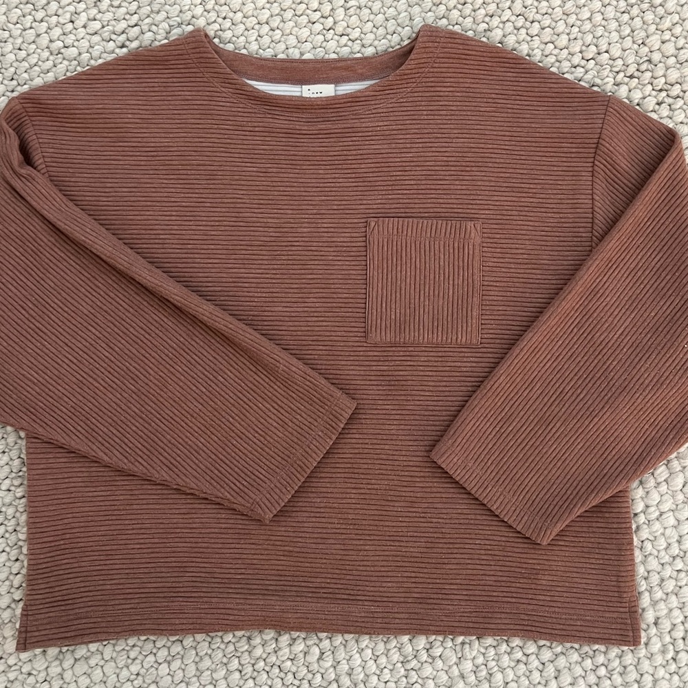 A New Day Long Sleeve Ribbed Sweatshirt